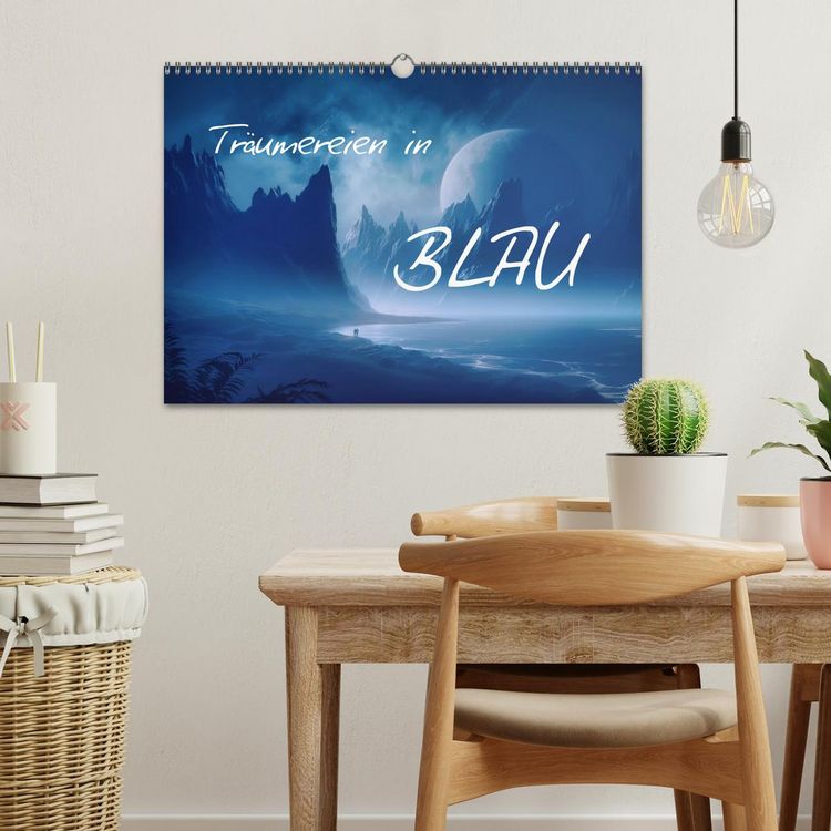 Produktbild: Tr&auml;umereien in Blau (Wandkalender 2026 DIN A3 quer), CALVENDO Monatskalender