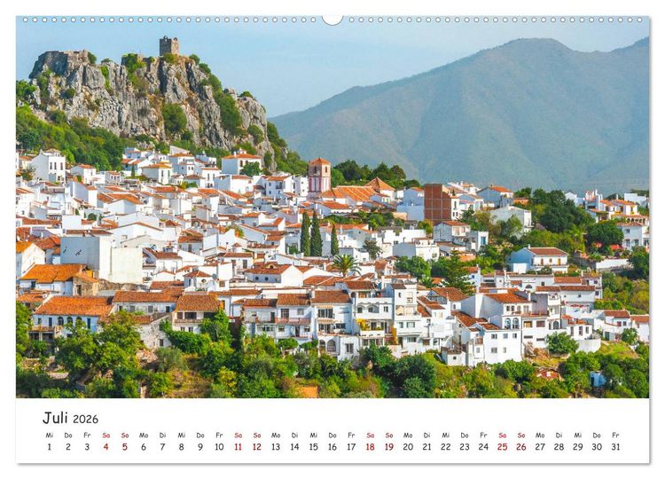 Produktbild: Andalusien - Wei&szlig;e D&ouml;rfer und wilde Natur (hochwertiger Premium Wandkalender 2026 DIN A2 quer), Kunstdruck in Hochglanz