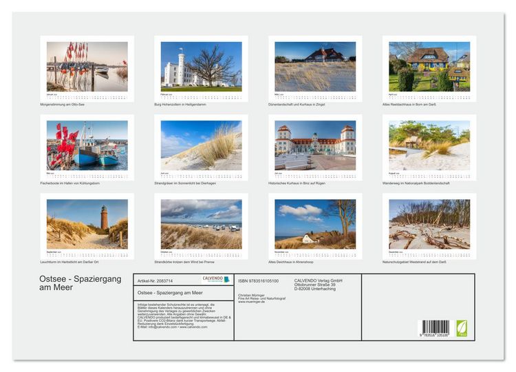 Produktbild: Ostsee - Spaziergang am Meer (Wandkalender 2026 DIN A2 quer), CALVENDO Monatskalender