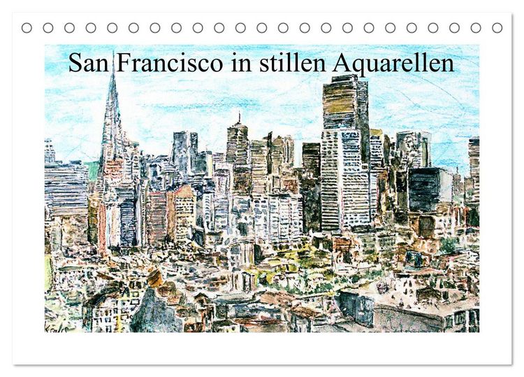 Produktbild: San Francisco in stillen Aquarellen (Tischkalender 2026 DIN A5 quer), CALVENDO Monatskalender