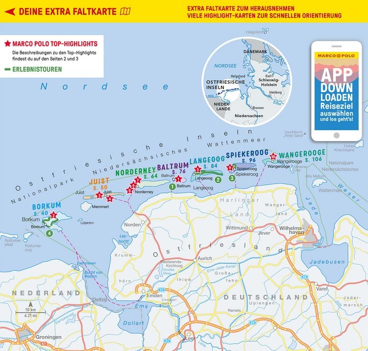 Produktbild: MARCO POLO Reisef&uuml;hrer Ostfriesische Inseln, Baltrum, Borkum, Juist, Langeoog, Norderney, Spiekeroog, Wangerooge