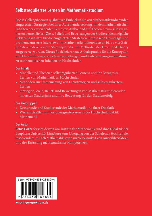 Produktbild: Selbstreguliertes Lernen im Mathematikstudium