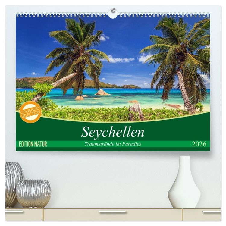 Produktbild: Seychellen &ndash; Traumstr&auml;nde im Paradies (hochwertiger Premium Wandkalender 2026 DIN A2 quer), Kunstdruck in Hochglanz