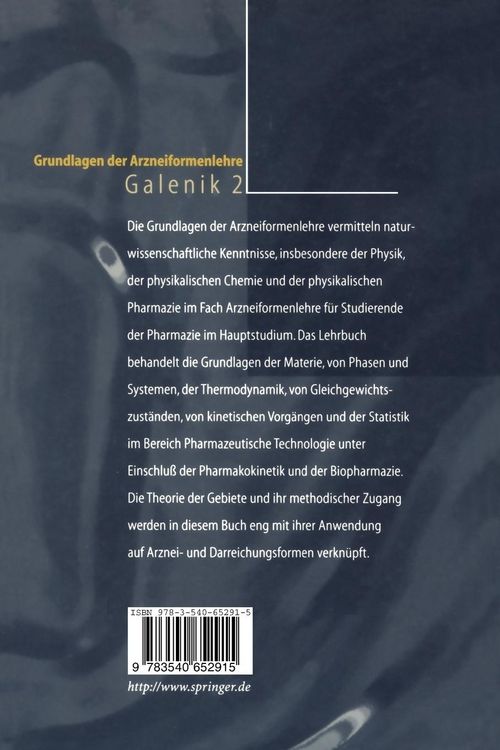 Produktbild: Grundlagen der Arzneiformenlehre