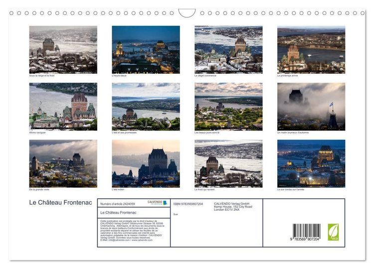 Produktbild: Le Ch&acirc;teau Frontenac (Calendrier mural 2027 DIN A3 vertical), CALVENDO calendrier mensuel