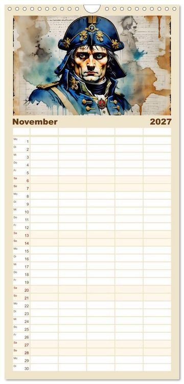 Produktbild: Familienplaner 2027 - Legend&auml;re Ikonen der Geschichte mit 5 Spalten (Wandkalender, 21 x 45 cm) CALVENDO