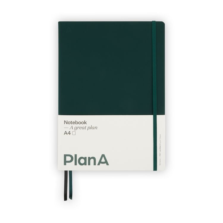 Produktbild: Notizbuch A4 Hardcover Moss Green Blanko, 192 Seiten