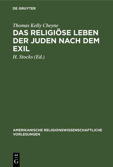 Produktbild: Das religi&ouml;se Leben der Juden nach dem Exil