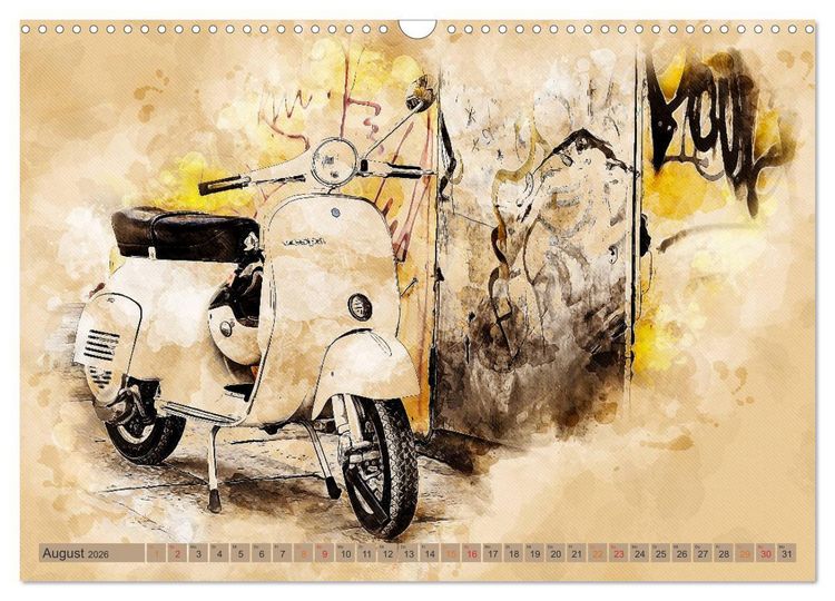 Produktbild: Mototrroller - Vesparade (Wandkalender 2026 DIN A3 quer), CALVENDO Monatskalender