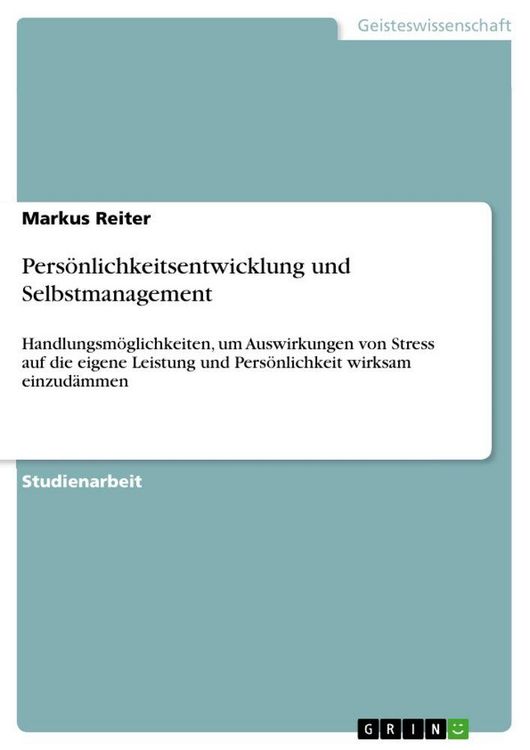 Produktbild: Pers&ouml;nlichkeitsentwicklung und Selbstmanagement