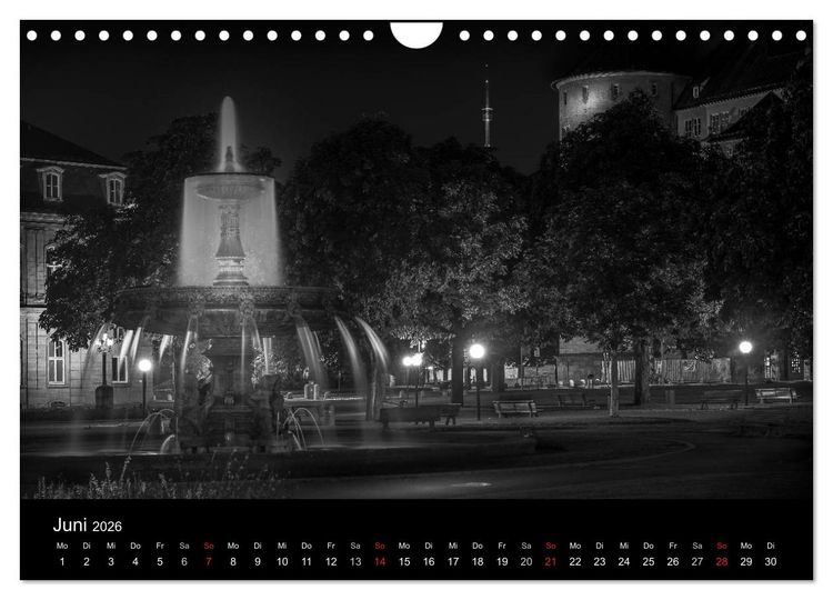 Produktbild: Stuttgart bei Nacht (Wandkalender 2026 DIN A4 quer), CALVENDO Monatskalender
