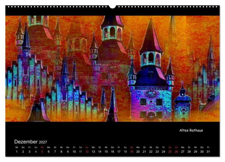 Produktbild: M&uuml;nchen digital (hochwertiger Premium Wandkalender 2027 DIN A2 quer), Kunstdruck in Hochglanz