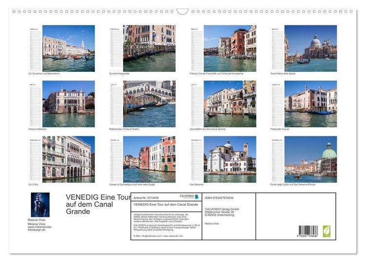 Produktbild: VENEDIG Eine Tour auf dem Canal Grande (Wandkalender 2026 DIN A2 quer), CALVENDO Monatskalender