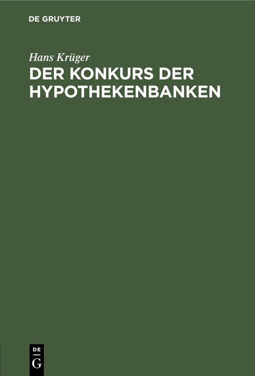 Produktbild: Der Konkurs der Hypothekenbanken