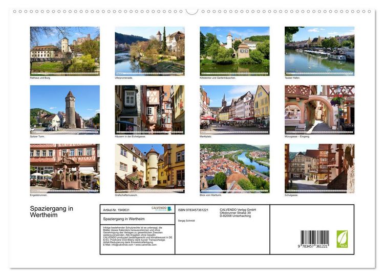 Produktbild: Spaziergang in Wertheim (hochwertiger Premium Wandkalender 2026 DIN A2 quer), Kunstdruck in Hochglanz