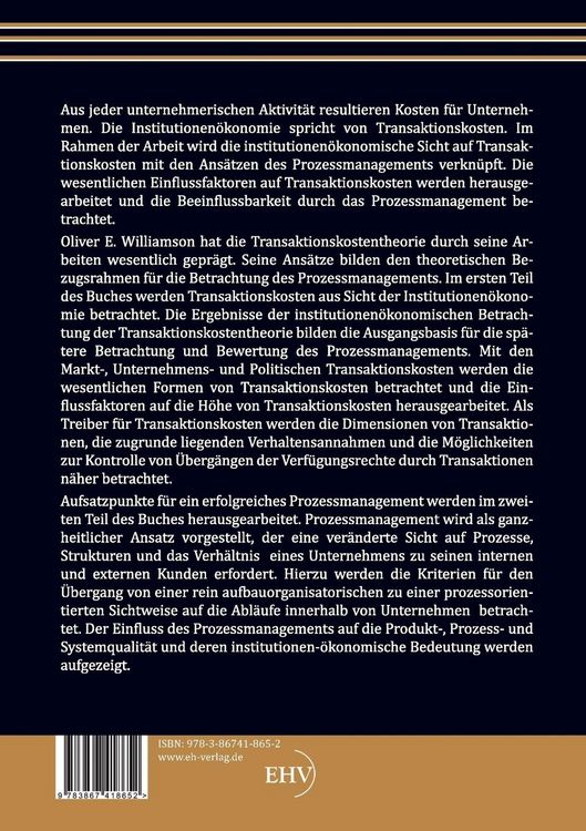 Produktbild: Mehrwert f&uuml;r Unternehmen und Kunden durch Management von Kerngesch&auml;ftsprozessen unter Ber&uuml;cksichtigung von Transaktionskosten