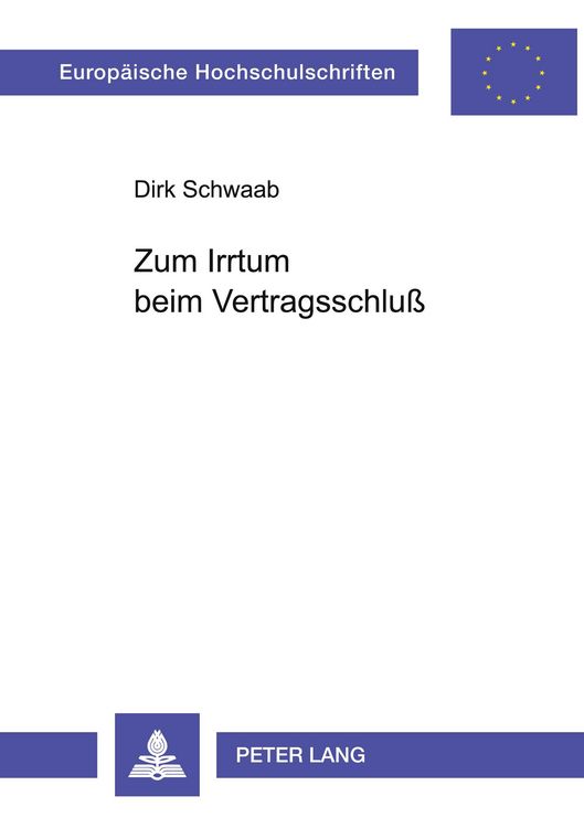 Produktbild: Zum Irrtum beim Vertragsschlu&szlig;