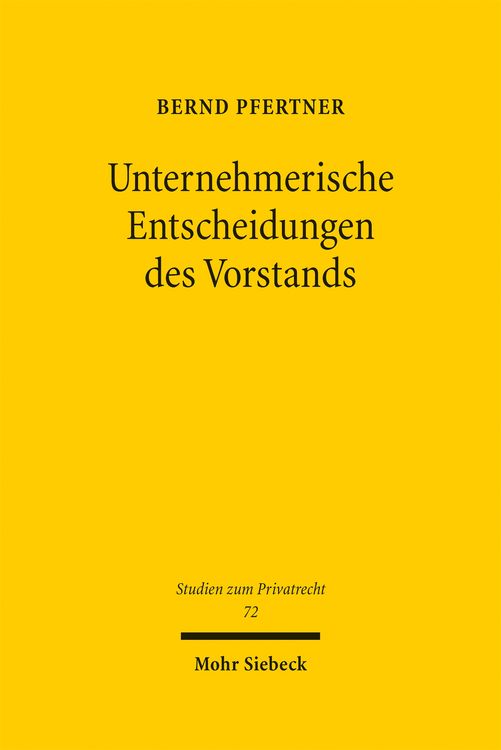 Produktbild: Unternehmerische Entscheidungen des Vorstands