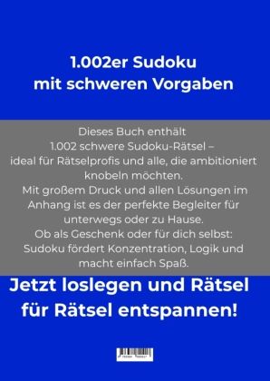 Produktbild: 1.002er Sudoku schwer