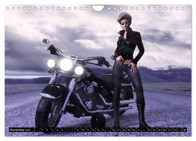 Produktbild: Frauen und Traumbikes (Wandkalender 2026 DIN A4 quer), CALVENDO Monatskalender