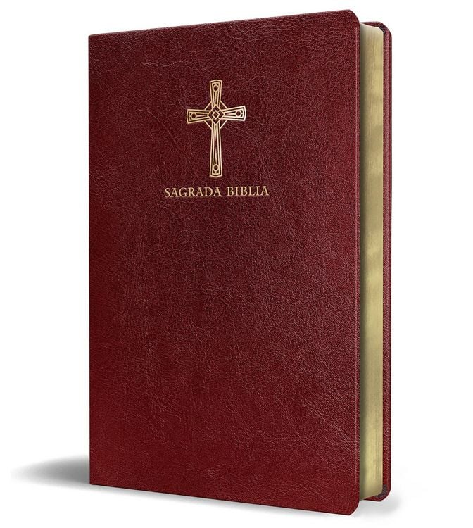 Produktbild: Biblia Cat&oacute;lica En Espa&ntilde;ol. S&iacute;mil Piel Vinotinto, Tama&ntilde;o Compacto / Catholic Bible. Spanish-Language, Leathersoft, Wine, Compact
