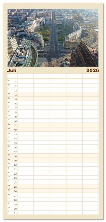 Produktbild: Familienplaner 2026 - Berlin - Reise durch die deutsche Geschichte mit 5 Spalten (Wandkalender, 21 x 45 cm) CALVENDO