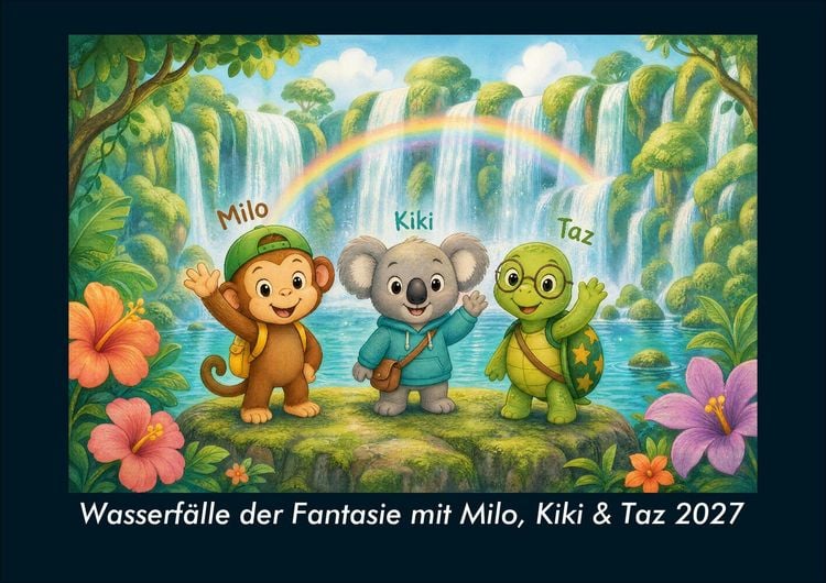 Produktbild: Wasserf&auml;lle der Fantasie mit Milo, Kiki & Taz 2027 Fotokalender DIN A4