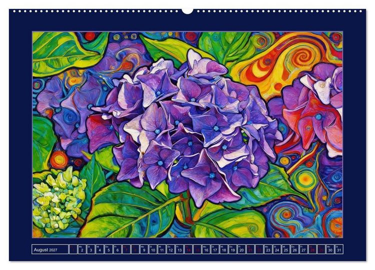 Produktbild: Bl&uuml;ten im verspielten Jugendstil (hochwertiger Premium Wandkalender 2027 DIN A2 quer), Kunstdruck in Hochglanz