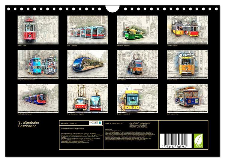 Produktbild: Stra&szlig;enbahn Faszination (Wandkalender 2026 DIN A4 quer), CALVENDO Monatskalender