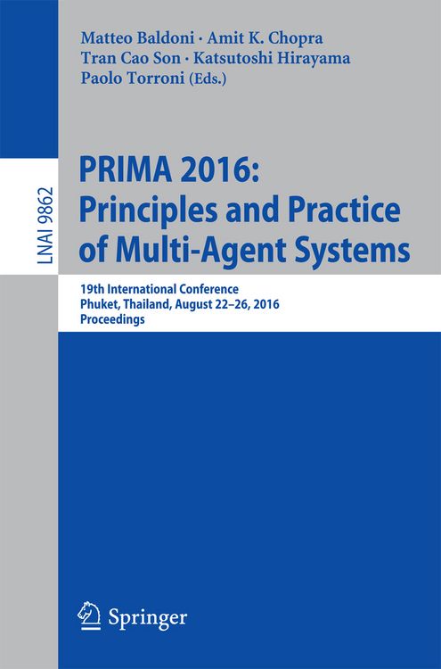 Produktbild: PRIMA 2016: Principles and Practice of Multi-Agent Systems