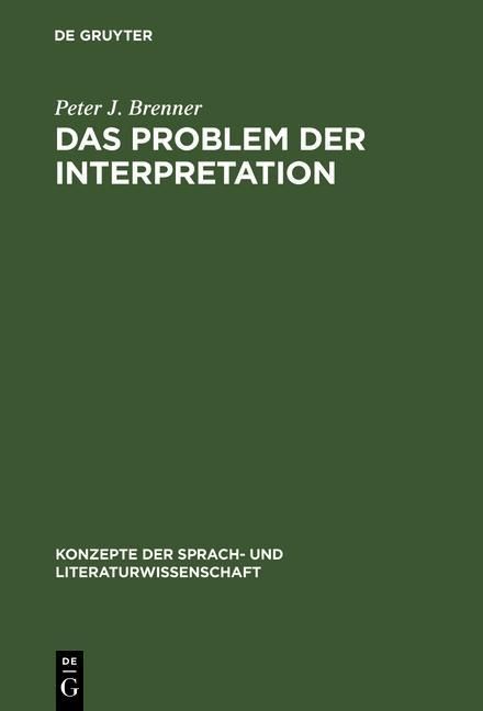 Produktbild: Das Problem der Interpretation