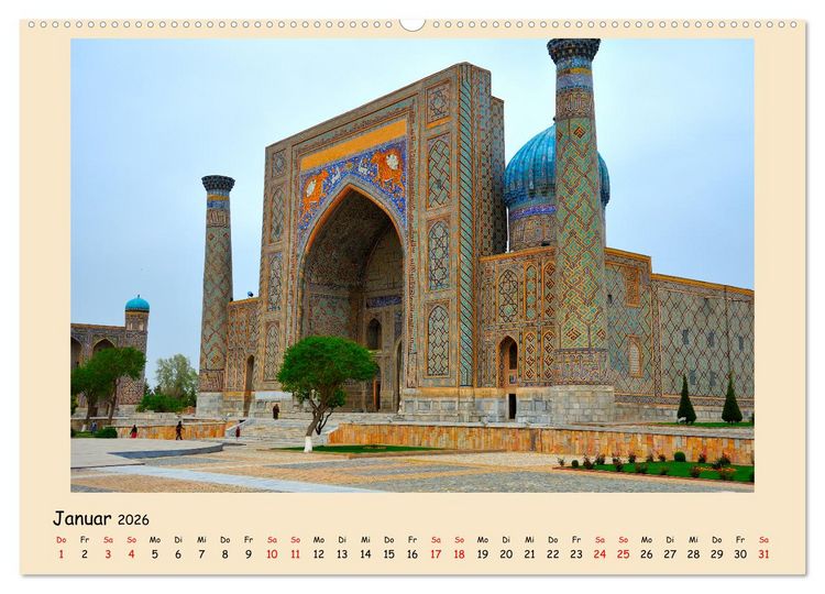 Produktbild: Usbekistan, Perlen der Seidenstra&szlig;e (hochwertiger Premium Wandkalender 2026 DIN A2 quer), Kunstdruck in Hochglanz