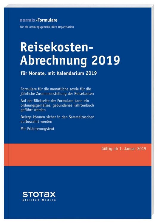 Produktbild: Reisekosten-Abrechnung 2019 mit Kalendarium