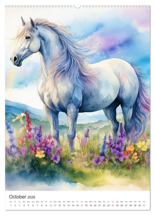 Produktbild: Fantastic horses from myths and legends (High Quality Premium Wall Calendar 2026 DIN A2 portrait),CALVENDO 12 Month Wall Calendar