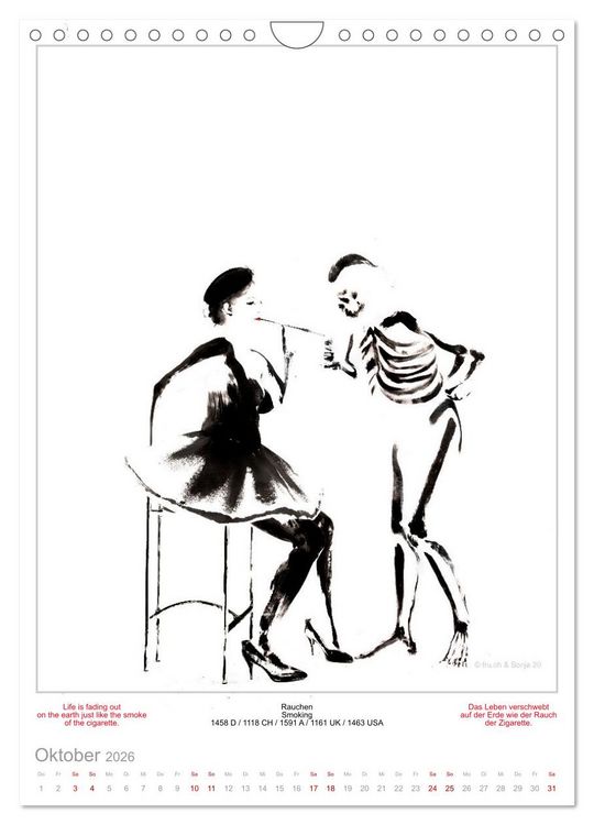 Produktbild: TOTENTANZ HERRENWAHL Haiku Zenga Photo DANCE OF DEATH MEN'S CHOICE (Wandkalender 2026 DIN A4 hoch), CALVENDO Monatskalender