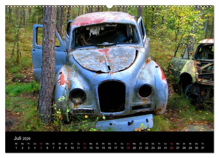 Produktbild: Schrottautos im Kyrk&ouml; Mosse (Wandkalender 2026 DIN A2 quer), CALVENDO Monatskalender