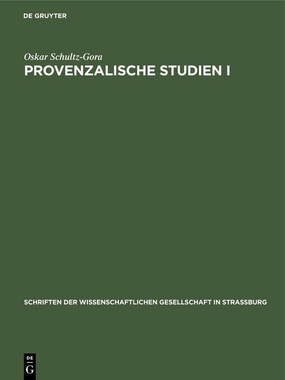 Produktbild: Provenzalische Studien I