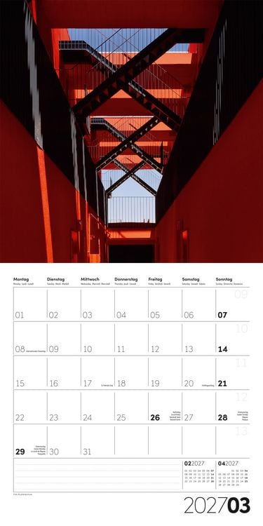 Produktbild: Die Farbe Rot Kalender 2027 - 30x30 - Art12