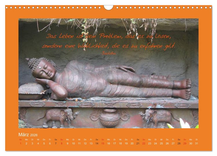 Produktbild: Buddha & Zitate (Wandkalender 2026 DIN A3 quer), CALVENDO Monatskalender