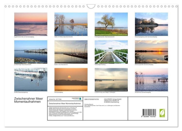 Produktbild: Zwischenahner Meer Momentaufnahmen (Wandkalender 2027 DIN A3 quer), CALVENDO Monatskalender