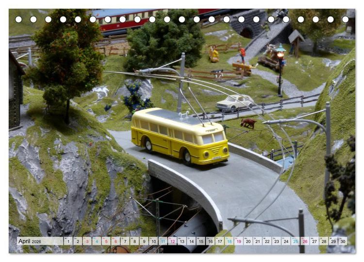 Produktbild: Trolley-Bus H0 (Tischkalender 2026 DIN A5 quer), CALVENDO Monatskalender