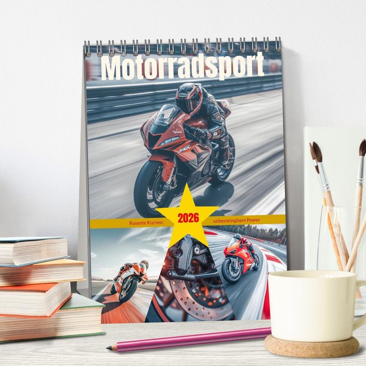 Produktbild: Motorradsport (Tischkalender 2026 DIN A5 hoch), CALVENDO Monatskalender