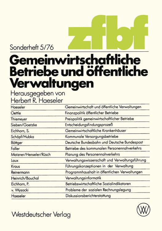 Produktbild: Gemeinwirtschaftliche Betriebe und &ouml;ffentliche Verwaltungen