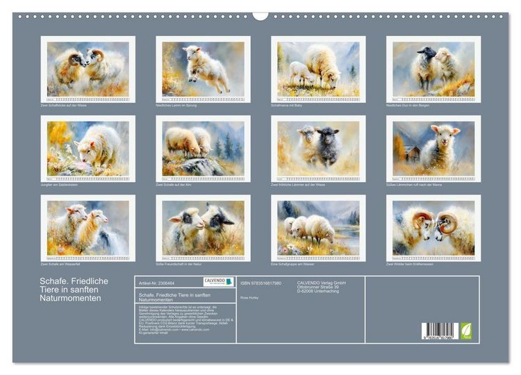 Produktbild: Schafe. Friedliche Tiere in sanften Naturmomenten (Wandkalender 2027 DIN A2 quer), CALVENDO Monatskalender