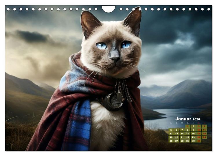 Produktbild: Schottische Katzenhelden (Wandkalender 2026 DIN A4 quer), CALVENDO Monatskalender