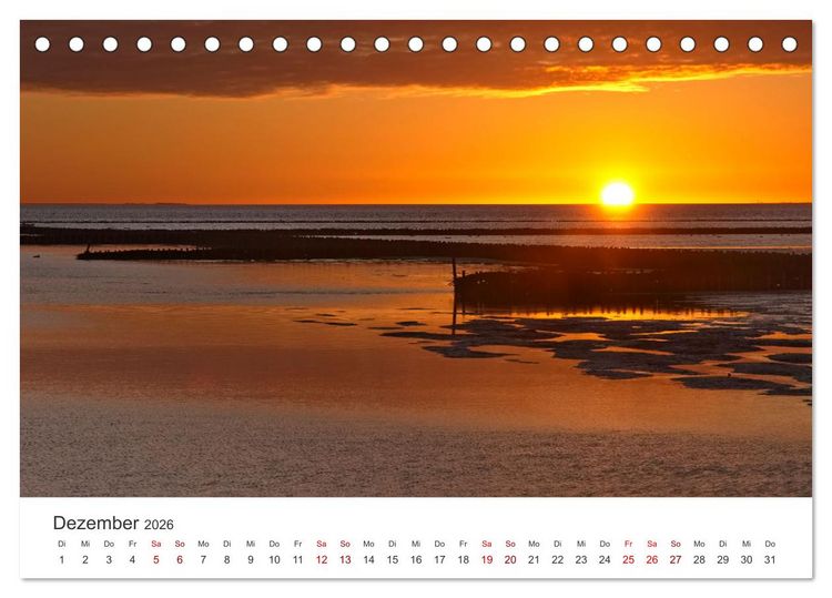 Produktbild: Schutzgebiet Wattenmeer (Tischkalender 2026 DIN A5 quer), CALVENDO Monatskalender