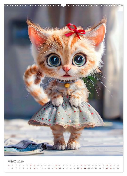 Produktbild: Kuschelige K&auml;tzchen - Katzen mit gro&szlig;em Augenaufschlag (Wandkalender 2026 DIN A2 hoch), CALVENDO Monatskalender