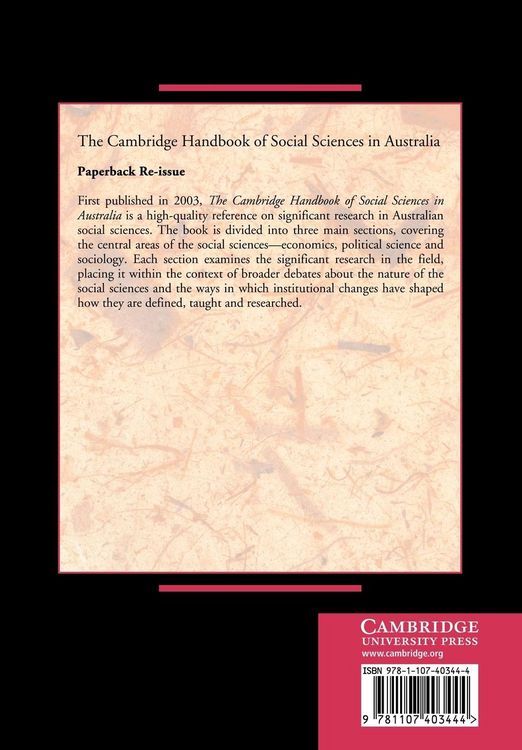 Produktbild: The Cambridge Handbook of Social Sciences in Australia
