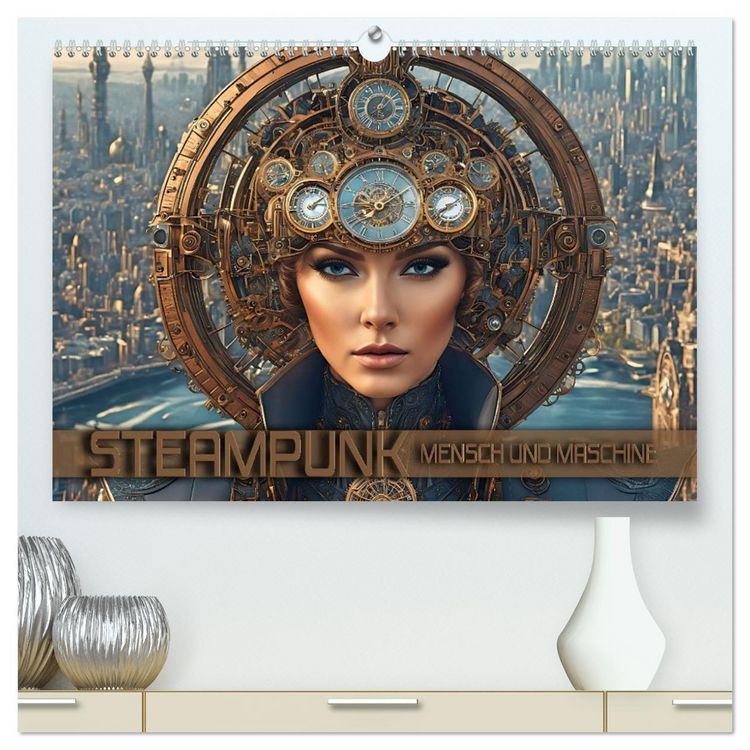 Produktbild: Steampunk - Mensch und Maschine (hochwertiger Premium Wandkalender 2026 DIN A2 quer), Kunstdruck in Hochglanz