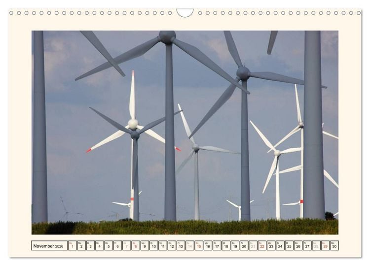 Produktbild: Windkraft in der Landschaft Ostfrieslands (Wandkalender 2026 DIN A3 quer), CALVENDO Monatskalender